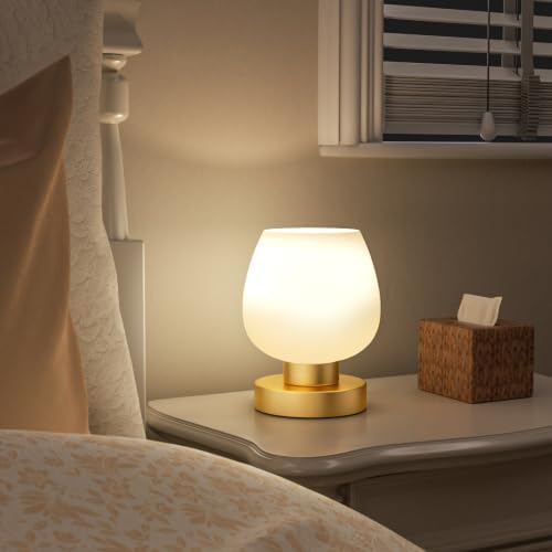 Seealle Small Touch Table Lamp for Nightstand, 3 Way Dimmable Bedside Lamp - Image 2