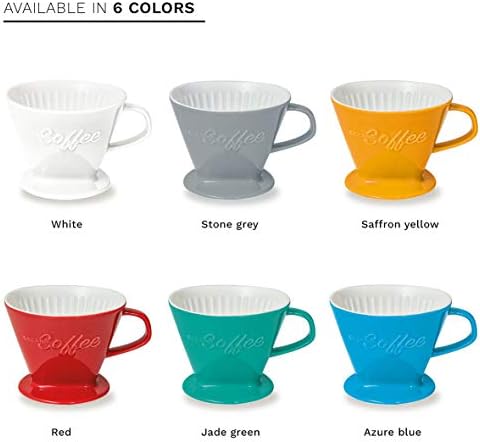 Creano XXL Porcelain Coffee Dripper Green - Ceramic Cone Brewer - Pour Over Coffee Maker - Filter Size 4 - huge and heavy quality 800gr/28oz - 6 Colours availeble - Image 7