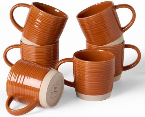 famiware Coffee Mugs Set of 6, 13 oz Mug Set, Ceramic Cup Set with Handle by Famiware