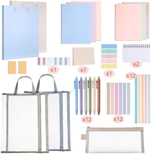 Colarr 54 Pcs Aesthetic College School Supplies Back to School Set,Morandi - Image 3