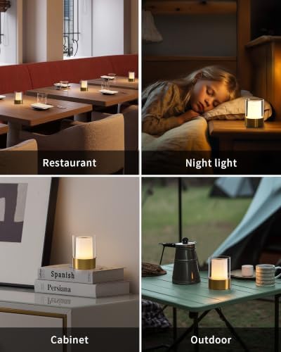 4" Bronze Cordless Table Lamp Set of 2, Outdoor Rechargeable Lamp - Image 6