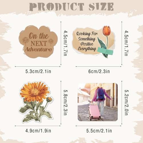 Brown Vision Board Stickers - 50 Pcs Travel Inspirational Planner Supplies Kit for Adults Women Motivational Aesthetic Mental Health Waterproof Decals for Book Scrapbook Journaling Keyboard - Image 5