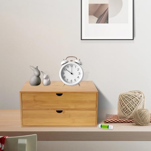 Bamboo Desk Organizer - Mini Bamboo Desk Drawer Tabletop Storage Organization Box, for Office Home Toiletries Supplies, No Assembly Required - Image 7