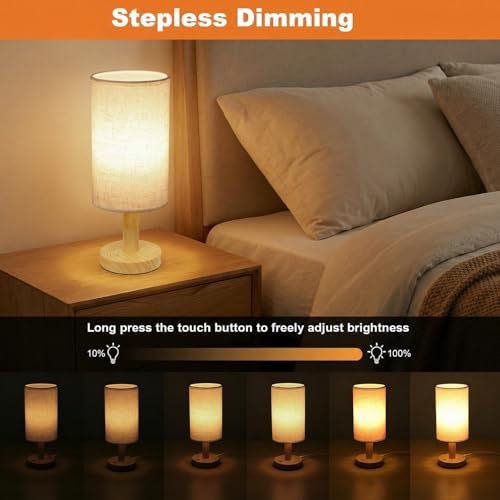 Cordless Touch Bedside Lamp with 3 Color Temperatures & Stepless Dimming - Image 3