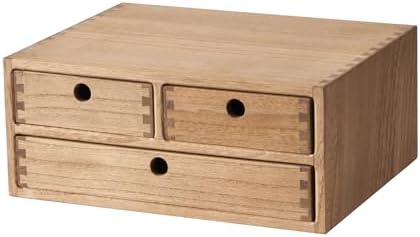 KIRIGEN Wood Desk Organizer with 3 Drawers, Desktop Storage Brown 23-DBR by KIRIGEN