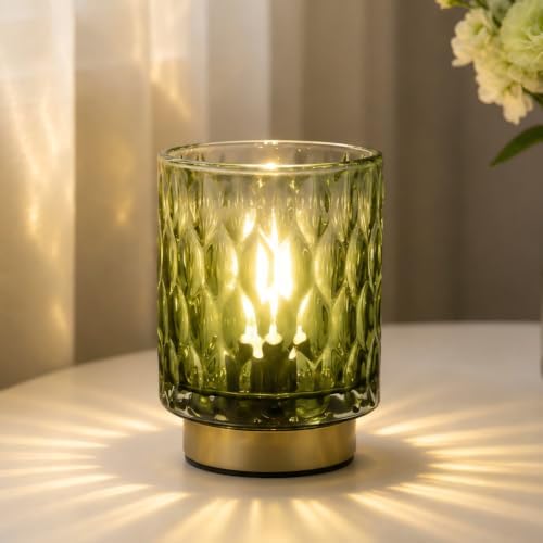 Battery Operated Table Lamp,Cordless Small Decorative Lamp,Green Gradient by Ularoom