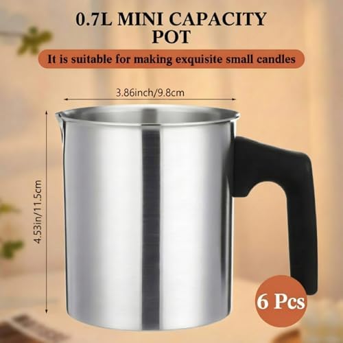Ziliny 6 Pcs Candle Making Pouring Pot Wax Pouring Pitcher, 0.7 L - Image 2