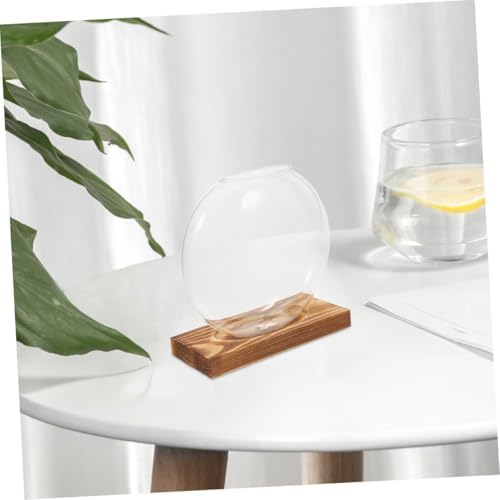 SMASOLO 2pcs Hydroponic Glass Vase with Wooden Terrarium Stand, Propagation Planter for Home and Office, Decorative Green Plant Desk Vase Set - Image 7