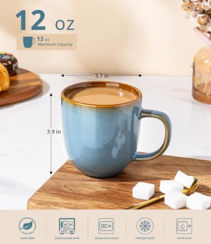LERATIO Ceramic Coffee Mugs Set of 6,12oz Handmade Coffee Mugs Set - Image 2