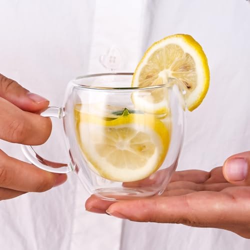 Espresso Cups Set of 4 with Handle, 2.5oz Expresso Coffee Cup, Small Expresso Shot Glasses, Clear Double Wall Insulated Espresso Mugs,Tazas de Cafe Expreso, Suit for Espresso Machine Accessories - Image 6