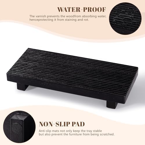 Bathroom Tray Farmhouse Decor Kitchen Soap Holder, 10" * 4.5" Black - Image 5