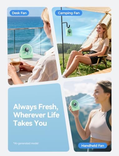 Aecooly Mini Portable Desk Fan, Small Enough to Hold USB Fan, 4 Speeds - Image 7