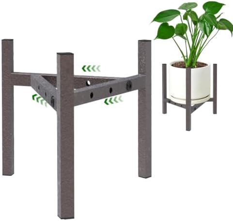 Airpark Adjustable Metal Plant Stand Dark Brown Color with Modern Design by Airpark