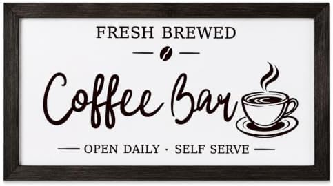 Minimalist Coffee Bar Wooden Sign, Modern Coffees Station Decor for Kitchen Counter, Small Coffee Bar Plaque for Home, Shelf and Countertop Decoration -A01 by Unknown