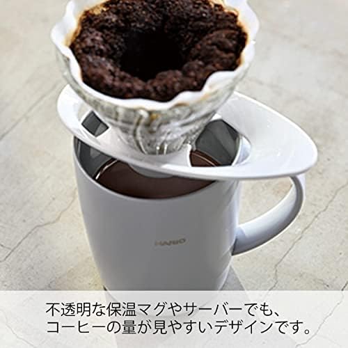 HARIO VDGR-02-W V60 Heat-resistant Glass Transmission Dripper 02 for 1 to 4 Cups, White, Made in Japan - Image 2
