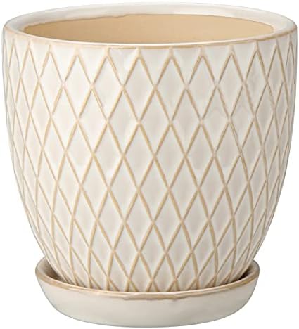 Oairse 4 inches Ceramic Planter Pots 3 Set of Small Round Flower Pots with Drainage Hole and Ceramic Tray for Succulents Cactus Indoor Outdoor Garden Home Windowsill - Image 5