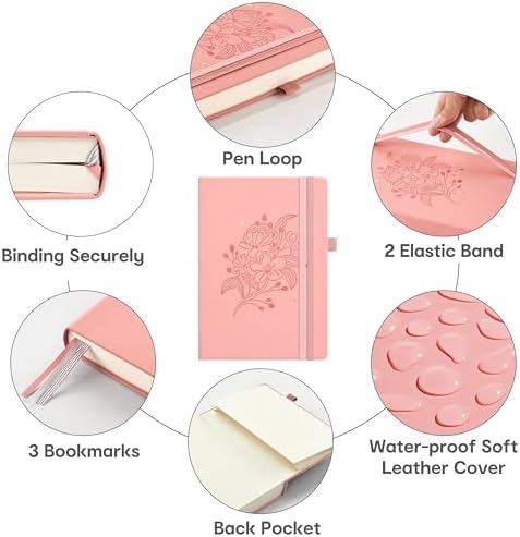 &And Per Se 365 Page Journal – A5 Hardcover Lined Notebook, One Book for the Whole Year, 100gsm Thick Paper, Numbered Pages & 3 Bookmarks, Annual Diary for Daily Writing (Blush) - Image 3