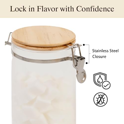 Glass Coffee Canister Set with Shelf & Spoon 2 Piece Coffee Containers for Coffee Bean Storage Airtight Seal, Coffee Bar Accessories Filter Holder for Kitchen Organization - Image 7