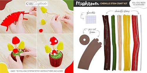 WeVeel Cozy Craftworks Four Plants Chenille Stem Craft Kit Bundle for Teens & Adults – Mindful DIY Plant Craft, Tactile Pipe Cleaner Art Kit with QR Video Tutorials - Image 5