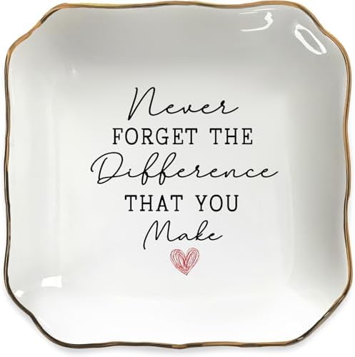 Teacher Appreciation Gifts for Women, Ceramic Ring Dish Tray by Vancsenia