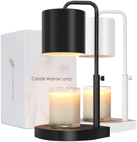 zukakii Candle Warmer Lamp Adjustable Height Dimmable with Timer Large Jar Candles Compatible - No Flame Scented Wax Warmer with 2 Bulbs - Mothers Day Gift - Black by zukakiiHalloweenInflatablesDecorations
