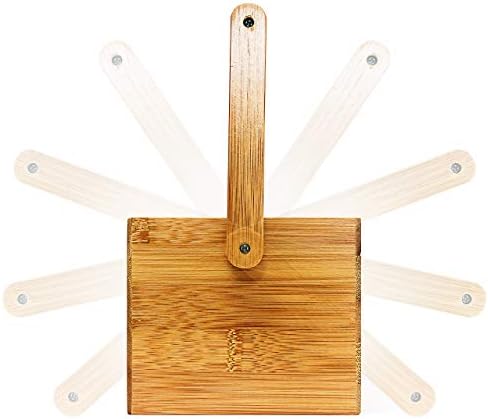 Relaxdays Bamboo Table or Desk Organiser, HxWxD: 20 x 25 x 11.5 cm, with 4 Compartments, Pen or Pencil Holder, with Handle, Natural Brown - Image 5