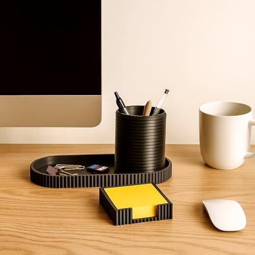 Desk Organizer Set with Pen Holder, All Tray and Sticky Note Holder,Desk Accessories Office Decor & Workspace Organizers, 3D Printed Small Home Desk Organization - Image 2