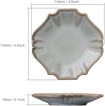Ceramic Jewelry Dish, Decorative Tray for Rings Earrings Necklaces Bracelet Watch Keys, 4.50" Trinket Tray as Gifts for Women (Reactive Court) - Image 2