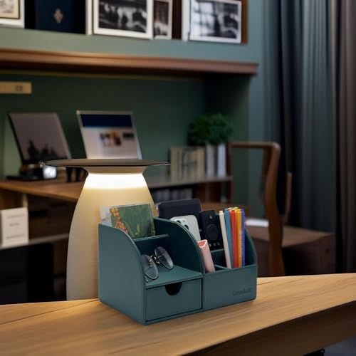 UnionBasic Desk Organizer - Multifunctional Leather Desktop Pen Holder Storage Box - Business Card/Pen/Pencil/Mobile Phone/Stationery Holder - Image 4