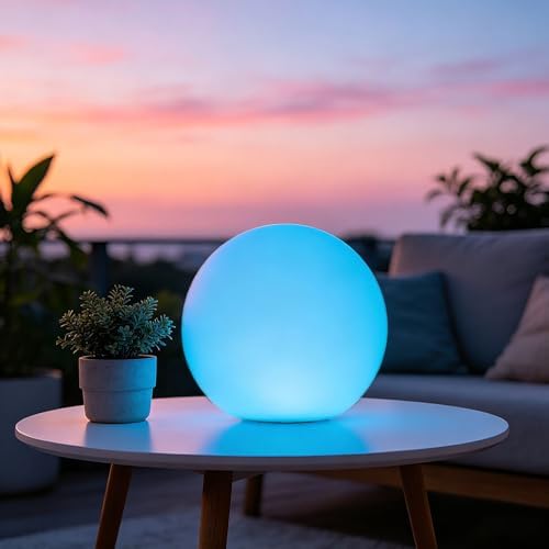 10-in LED Ball Light, Dimmable RGB Color Changing LED Globe Orb Mood Light - Image 5