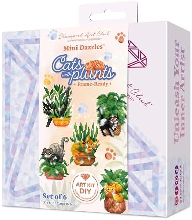 DIAMOND ART CLUB Mini Dazzles- Cats with Plants Diamond Art Kits for Adults by DIAMONDARTCLUB