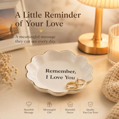 Remember, I Love You Jewelry Dish, Ceramic Ring Holder, Gift for Women - Image 2