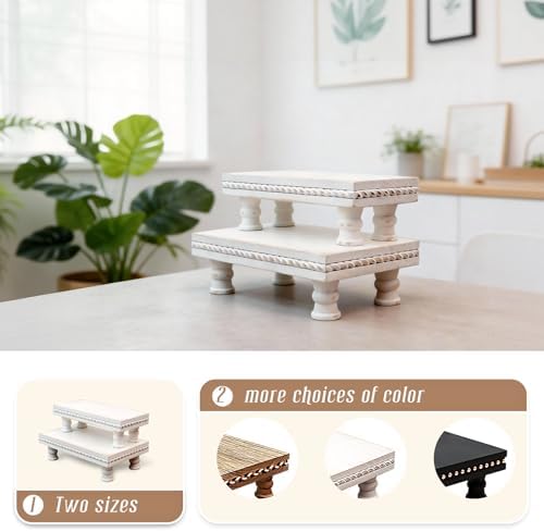Wood Riser Bathroom Tray Pedestal Stand, Waterproof for Bathroom Counter - Image 3