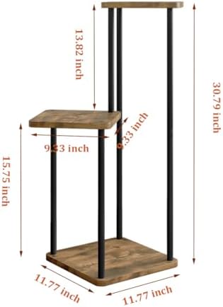 AZERPIAN Plant Stand Indoor Corner Tiered Plant Shelf 3 Tier Metal MDFBoard - Image 5