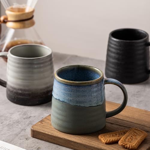 15.5oz Large Heavyweight Ceramic Mug, Reactive (Blue-Grey) - Image 3