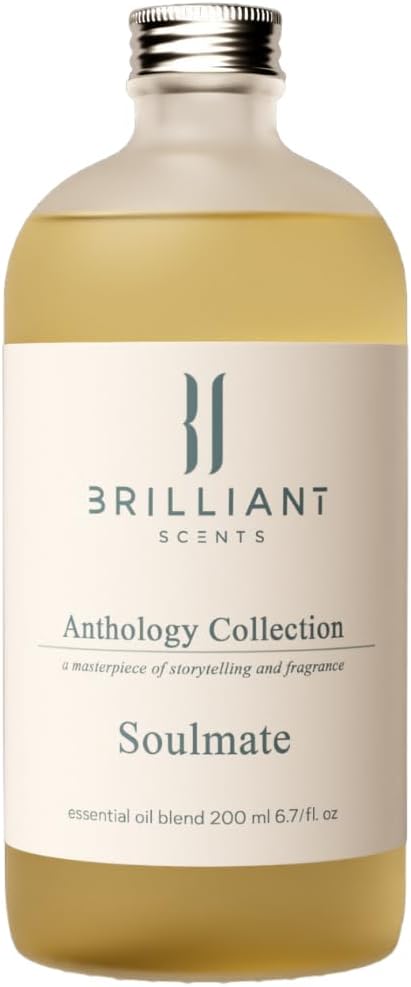 Brilliant Scents Soulmate Fragrance Oil 200ml - Premium Diffuser Oil for Home, Office, Hotels - Long Lasting, Plant-Based, Meets IFRA Standards, USA-Made - Fruity-Floral Marine Scent