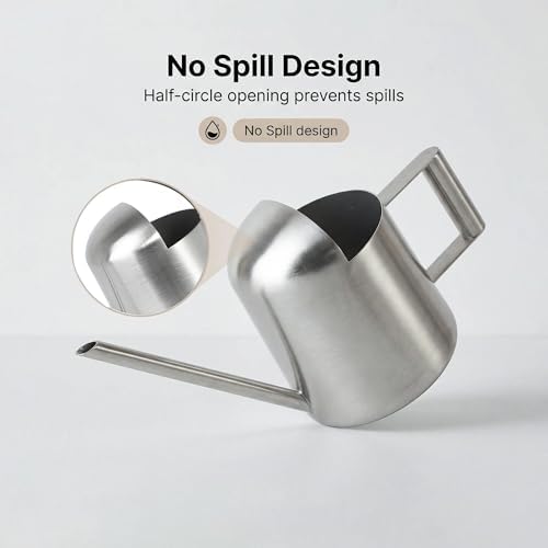 IMEEA Mini Watering Can for Succulents & Bonsai Tiny Stainless Steel Indoor Plant Watering Can with Long Spout for Small Desk Plants, 11oz/300ml - Image 4