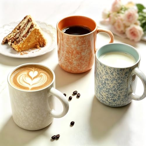 MONITO 17oz Ceramic Coffee Mugs Set of 4, Modern Coffee Cup Set with Handle - Image 4