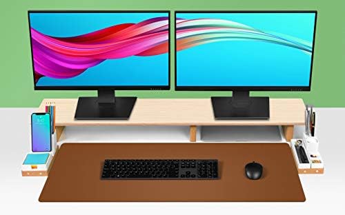 Aothia Leather Desk Pad Protector, Mouse Pad, Office Desk Mat, Non-Slip PU Leather Desk Blotter, Laptop Desk Pad, Waterproof Desk Writing Pad for Office and Home (Brown,36" x 17") - Image 5