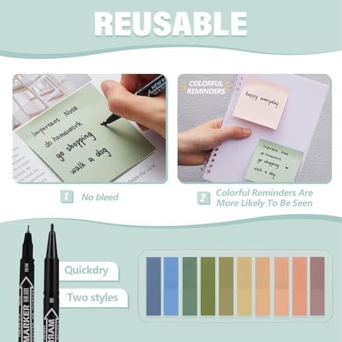 Jutom 38 Pcs Book Annotation Kit for Bible Study, Retro Color, Square - Image 6