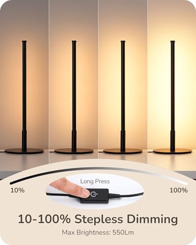 EDISHINE LED Table Lamps for Living Room, Modern Dimmable Desk Lamp, Black - Image 4