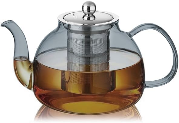 DOPUDO Glass Teapot with Infuser, 40 oz Borosilicate Tea Kettle by DOPUDO