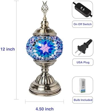 Ottoman Mosaics Turkish Mosaic Lamp Kit | DIY Art & Craft Project for Adults | Make Your Own Handmade Lamp (Blue) - Image 6