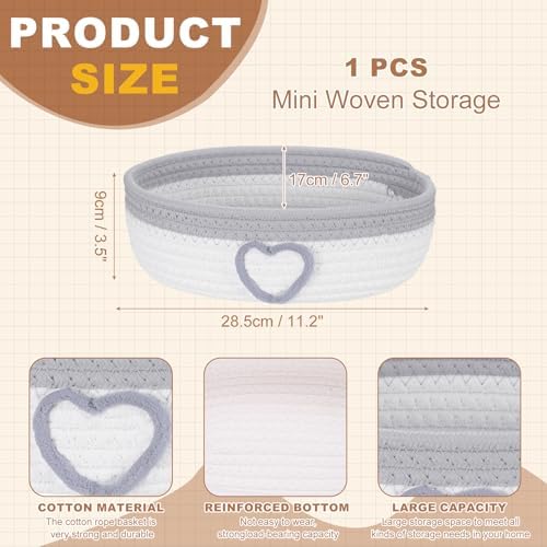 uxcell Rectangular Rope Basket 11.2x6.7x3.5inch Small Woven Baskets - Image 2