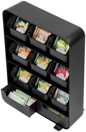 Mind Reader Tea Bag Organizer, Tea Station Organizer, Countertop Storage, Kitchen, Plastic, 10.25"L x 3.25"W x 13.75"H, Black - Image 4