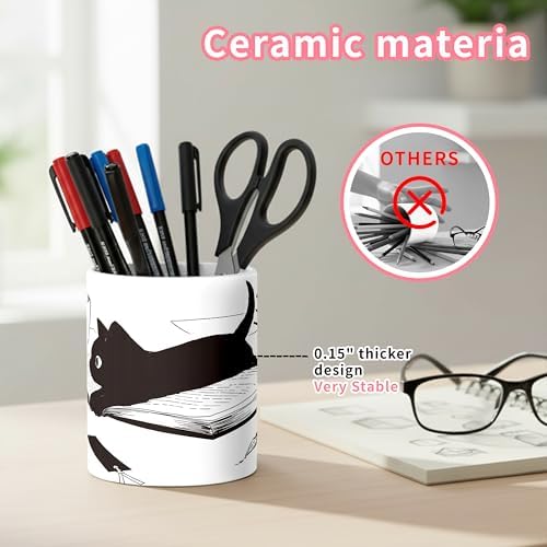 Ceramic Pen Holder Desk Accessories Brush Holder Pencil Holder Organizer - Image 3