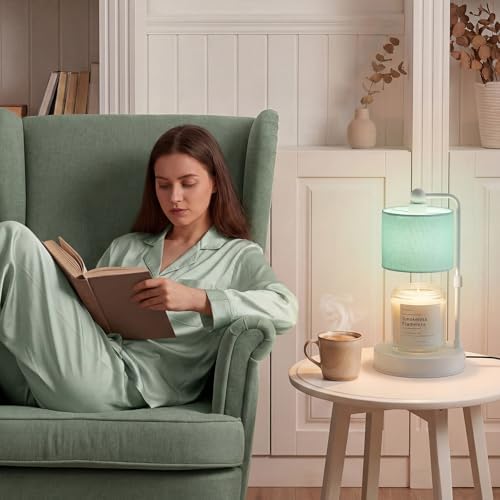 Candle Warmer Lamp with Timer, Dimmable Candle Wax Warmer, Height Adjustable Electric Candle Lamp Warmer with 2 Bulbs, Gifts Idea for Women Her, Mom, Vintage Home Decor for Bedroom-Mint Green - Image 6