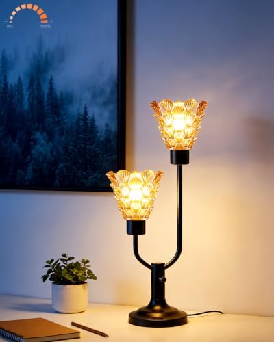 Lightdot Mid Century Modern Table Lamp Dimmable Vintage Black Lamp Gift - Image 5