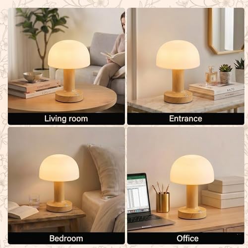 Rechargeable Table Lamp, Round, 2000mAh Cordless Touch Desk Lamp - Image 7