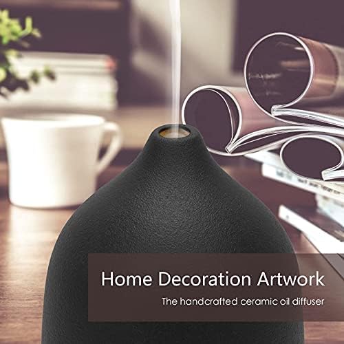Stone Diffuser, Ceramic Essential Oil Diffuser, Humidifier 160ml Ultrasonic Oil Diffuser for Aramatherapy. (Black) - Image 4
